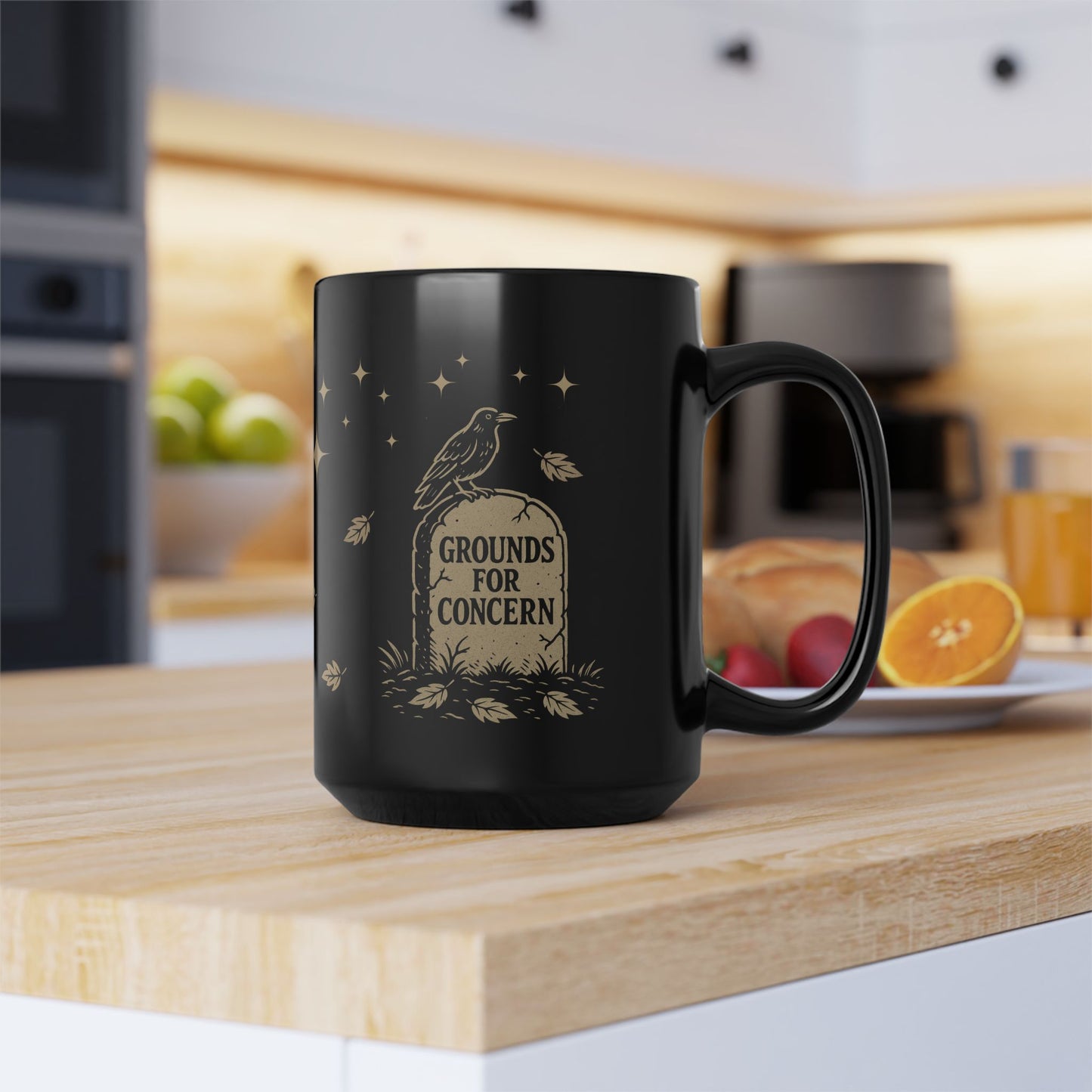 Caffeine is Life Skeleton, and Grounds for Concern Full Wrap Mug