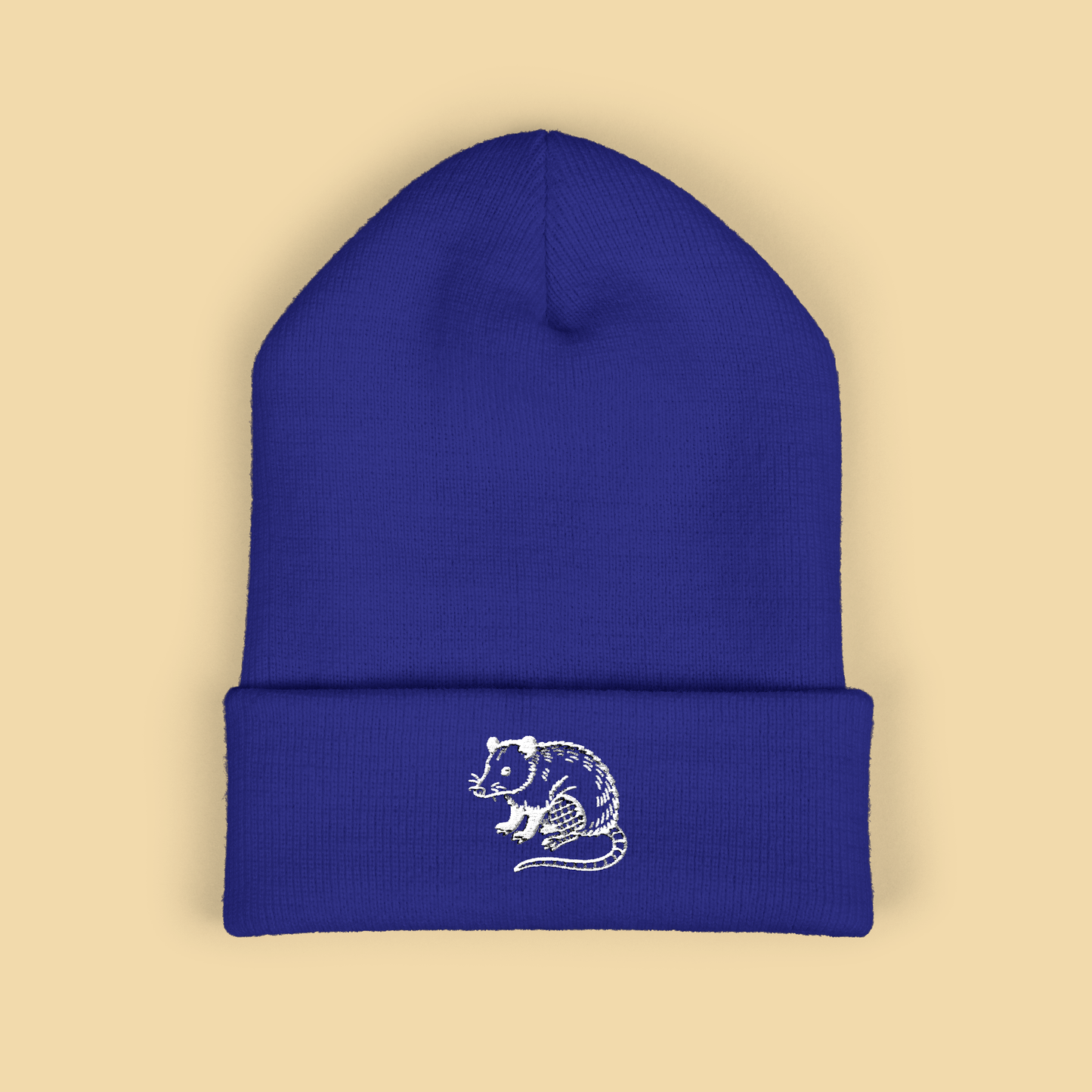 Embroidered Possum Familiar in Fishnets Beanie