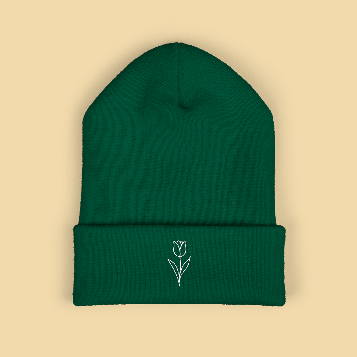 Simple Tulip Embroidered Beanie