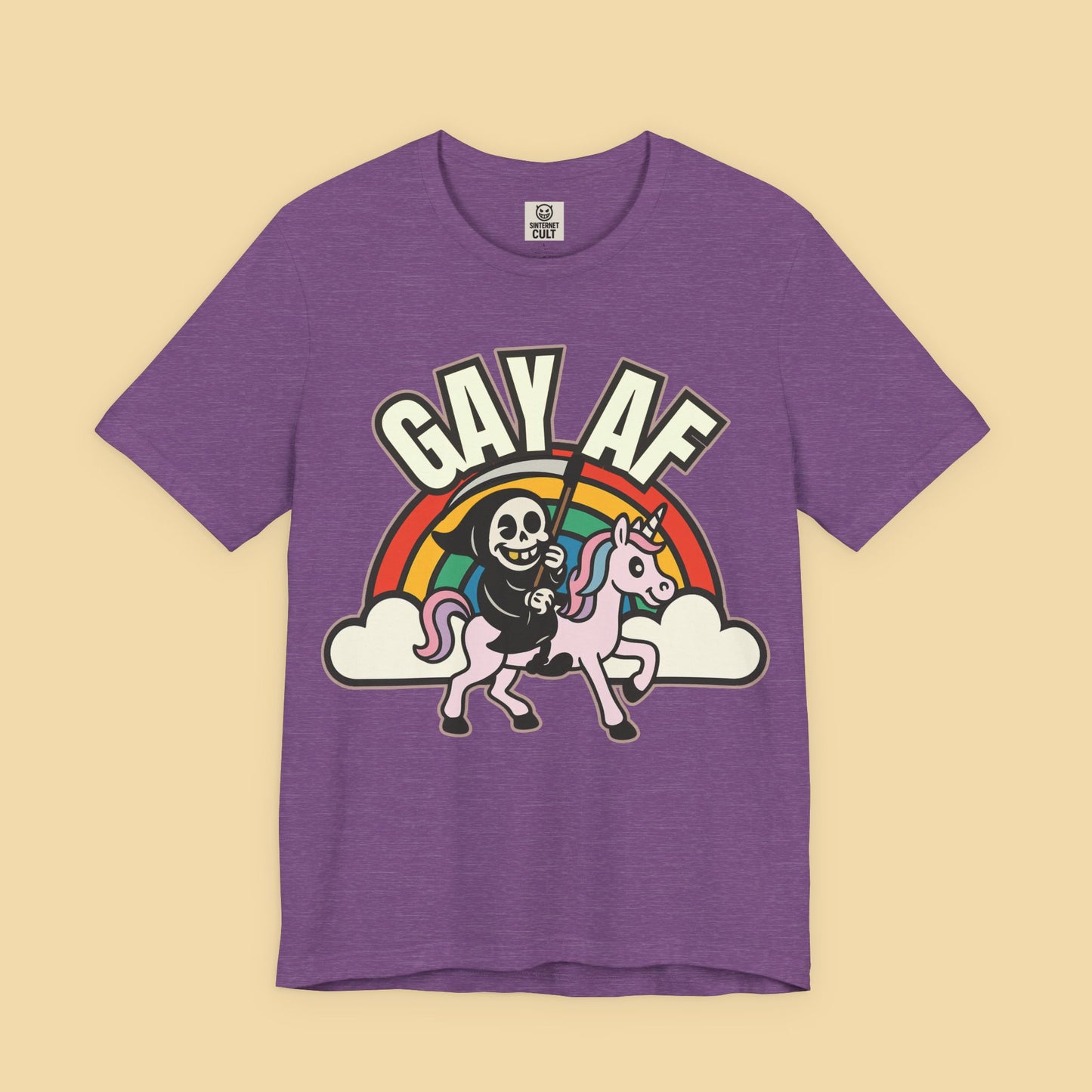 Gay AF Grim Reaper Unicorn Rainbow Shirt