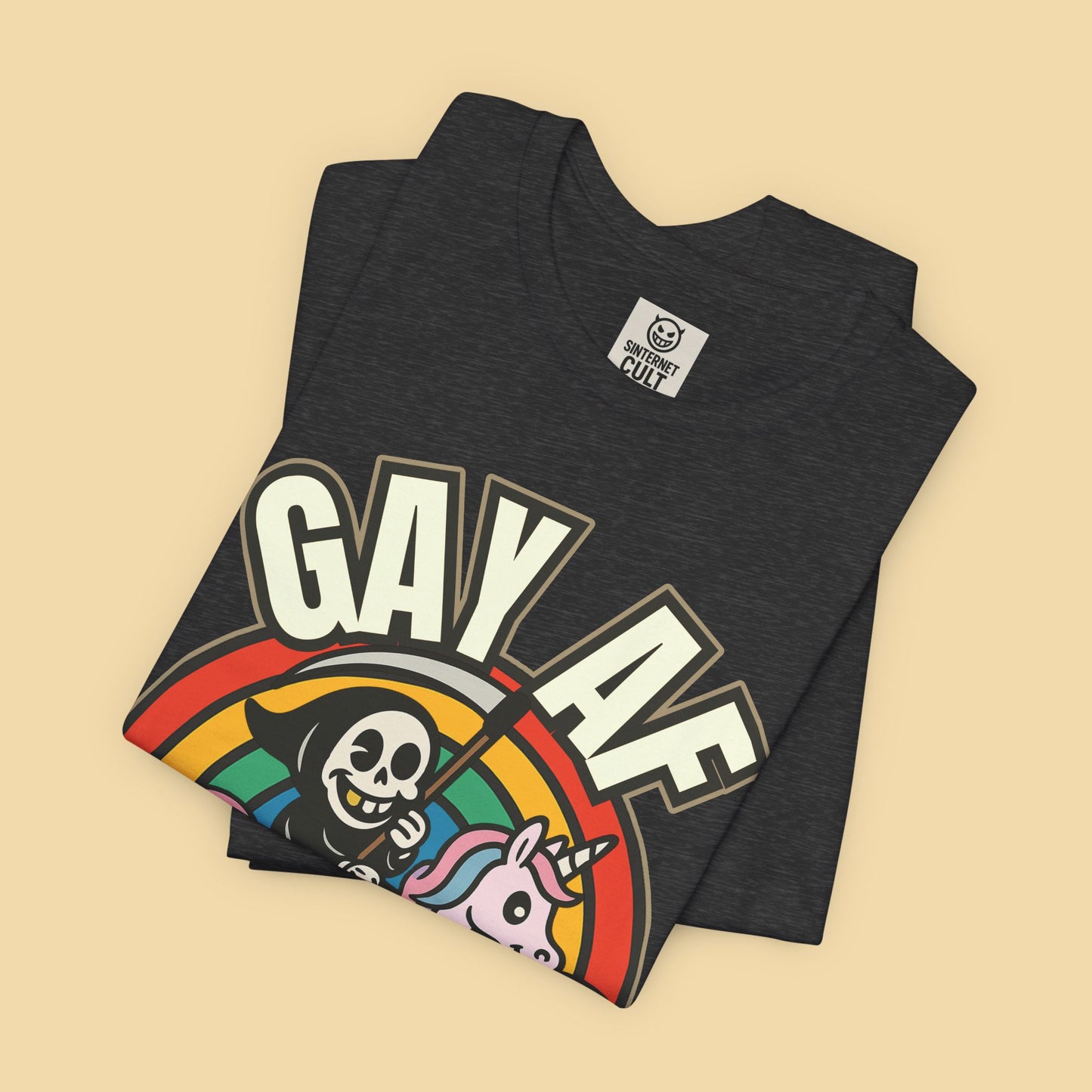 Gay AF Grim Reaper Unicorn Rainbow Shirt