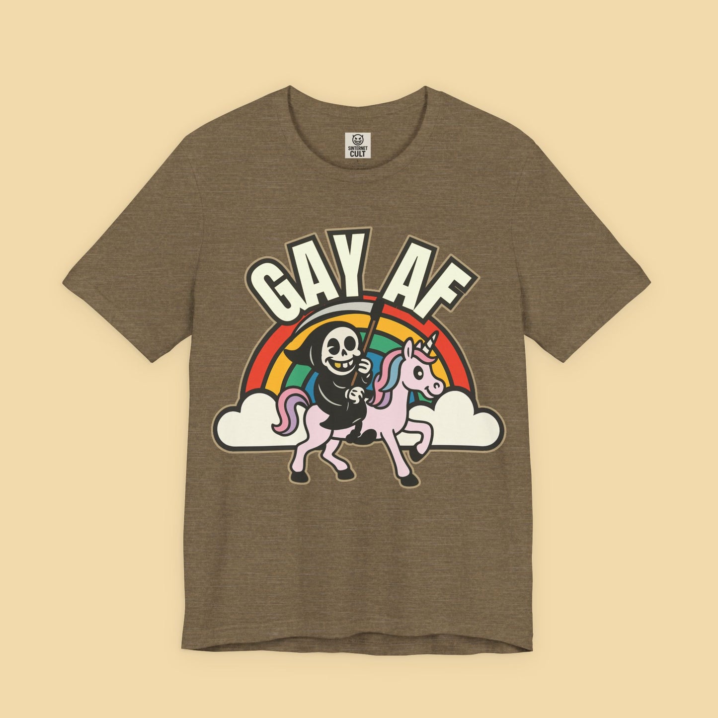 Gay AF Grim Reaper Unicorn Rainbow Shirt