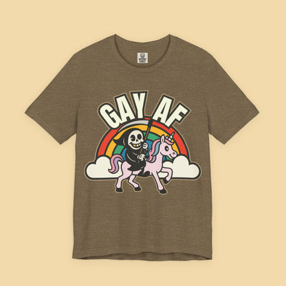 Gay AF Grim Reaper Unicorn Rainbow Shirt