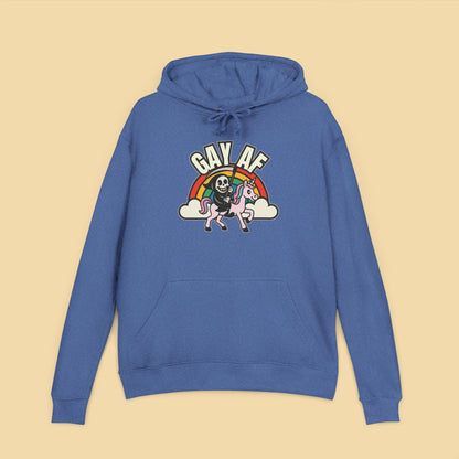 Gay AF Grim Reaper Unicorn Rainbow Hoodie