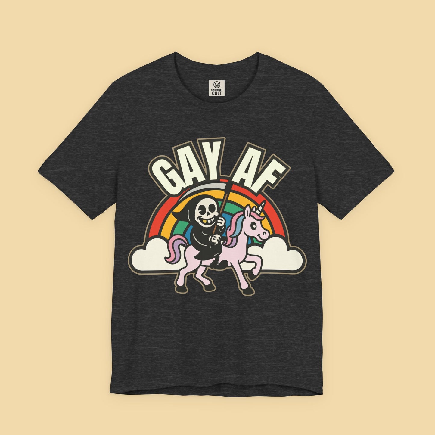 Gay AF Grim Reaper Unicorn Rainbow Shirt