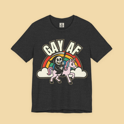 Gay AF Grim Reaper Unicorn Rainbow Shirt