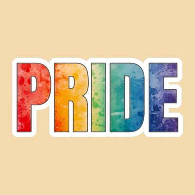 PRIDE Rainbow LGBTQ+ Block Letter Sticker
