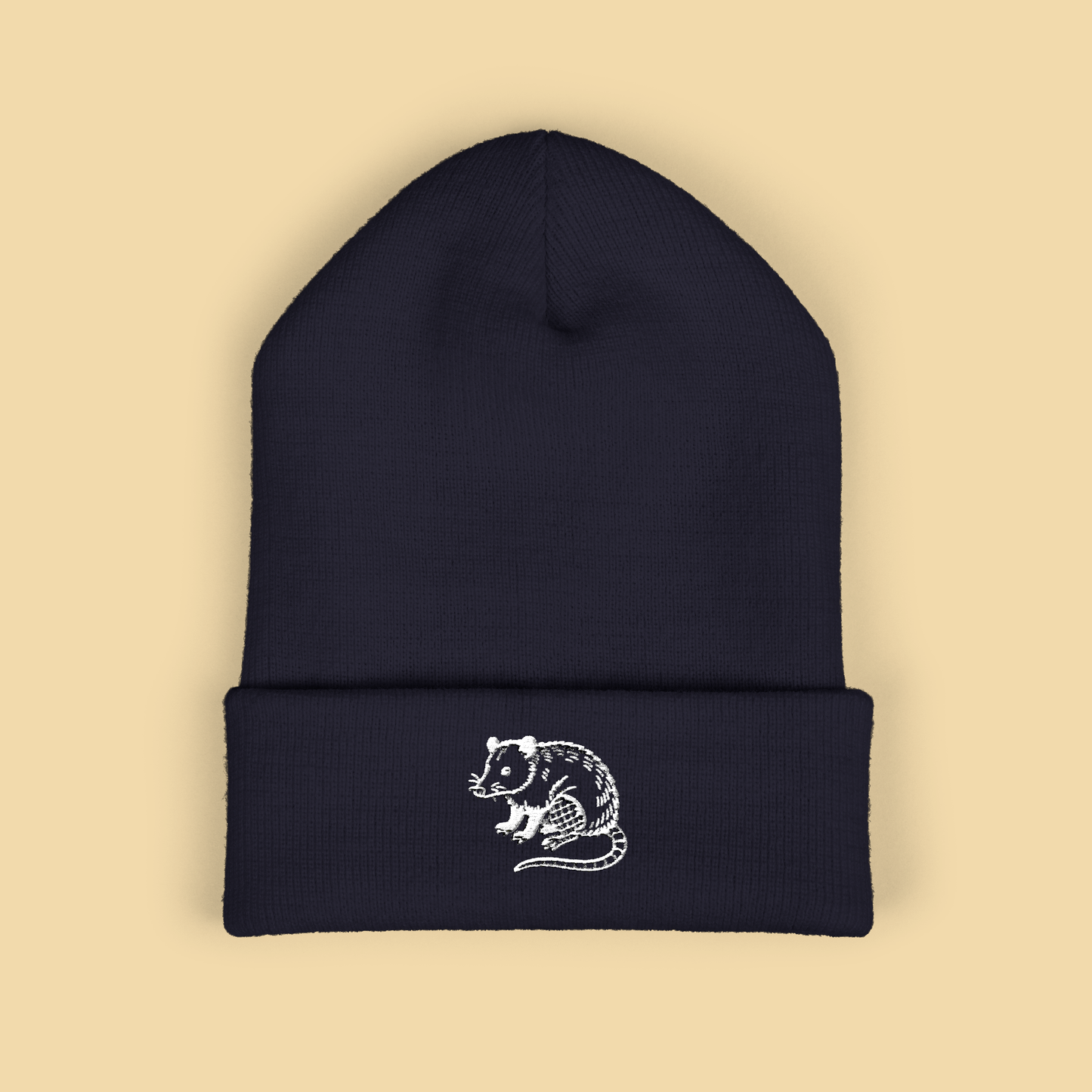 Embroidered Possum Familiar in Fishnets Beanie
