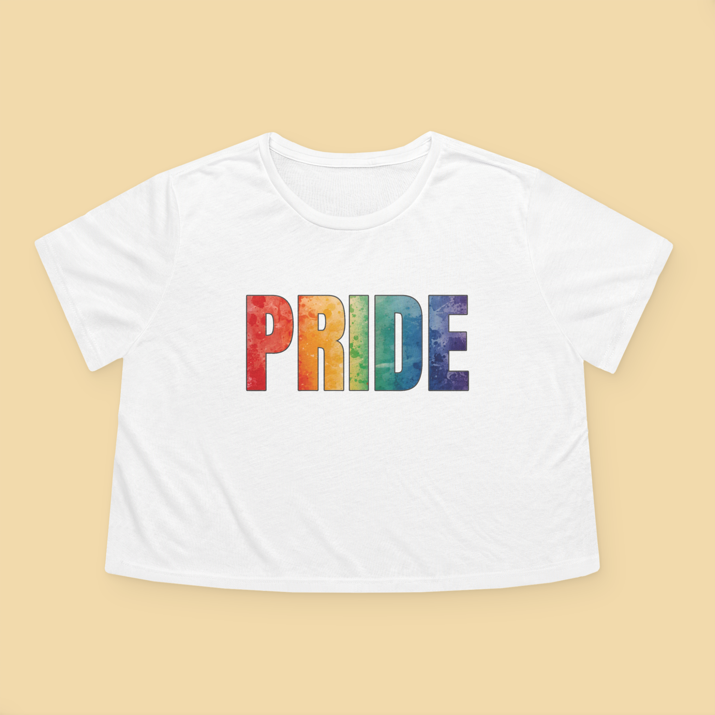 PRIDE Rainbow LGBTQ+ Block Letter Crop Top