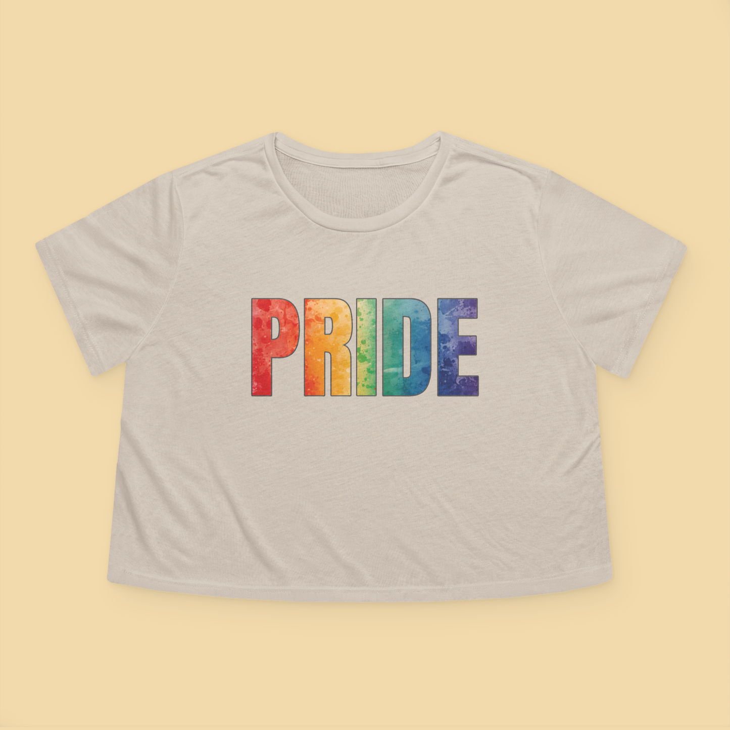 PRIDE Rainbow LGBTQ+ Block Letter Crop Top