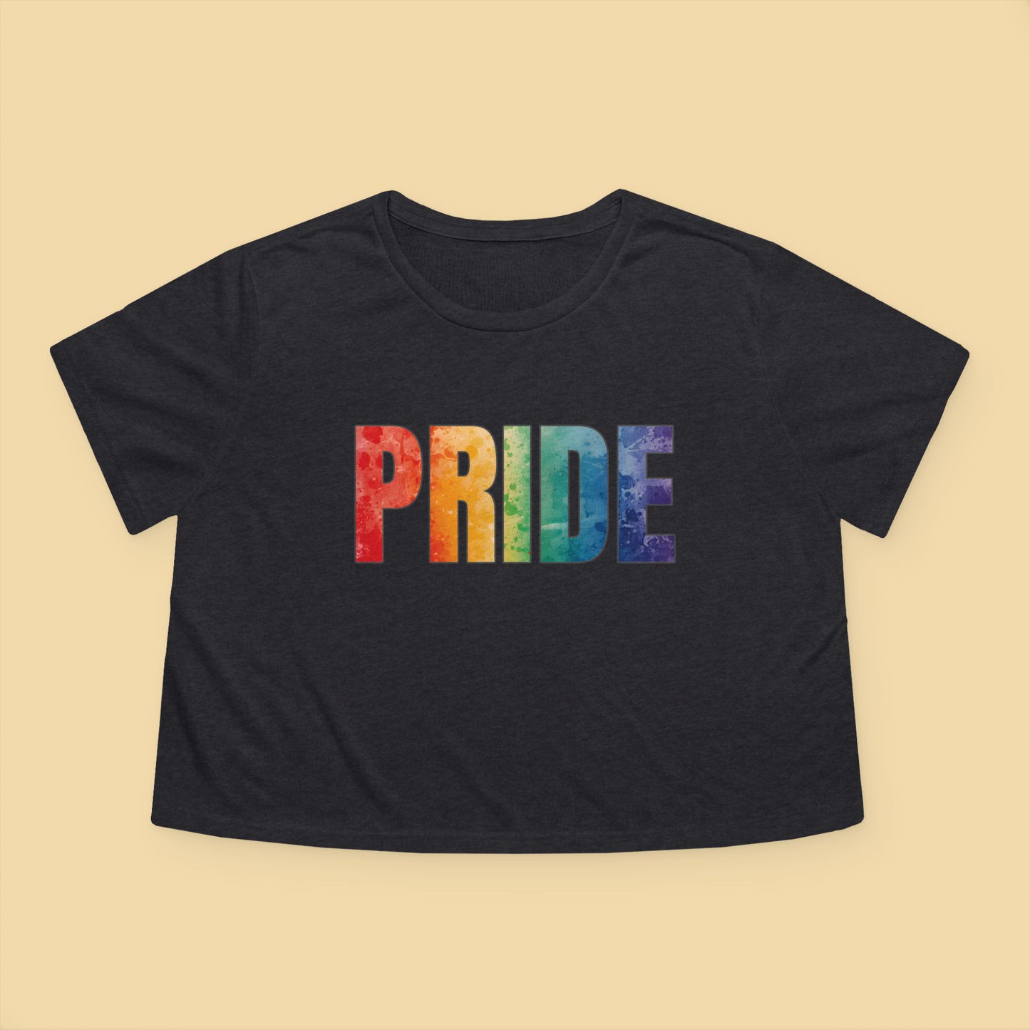 PRIDE Rainbow LGBTQ+ Block Letter Crop Top