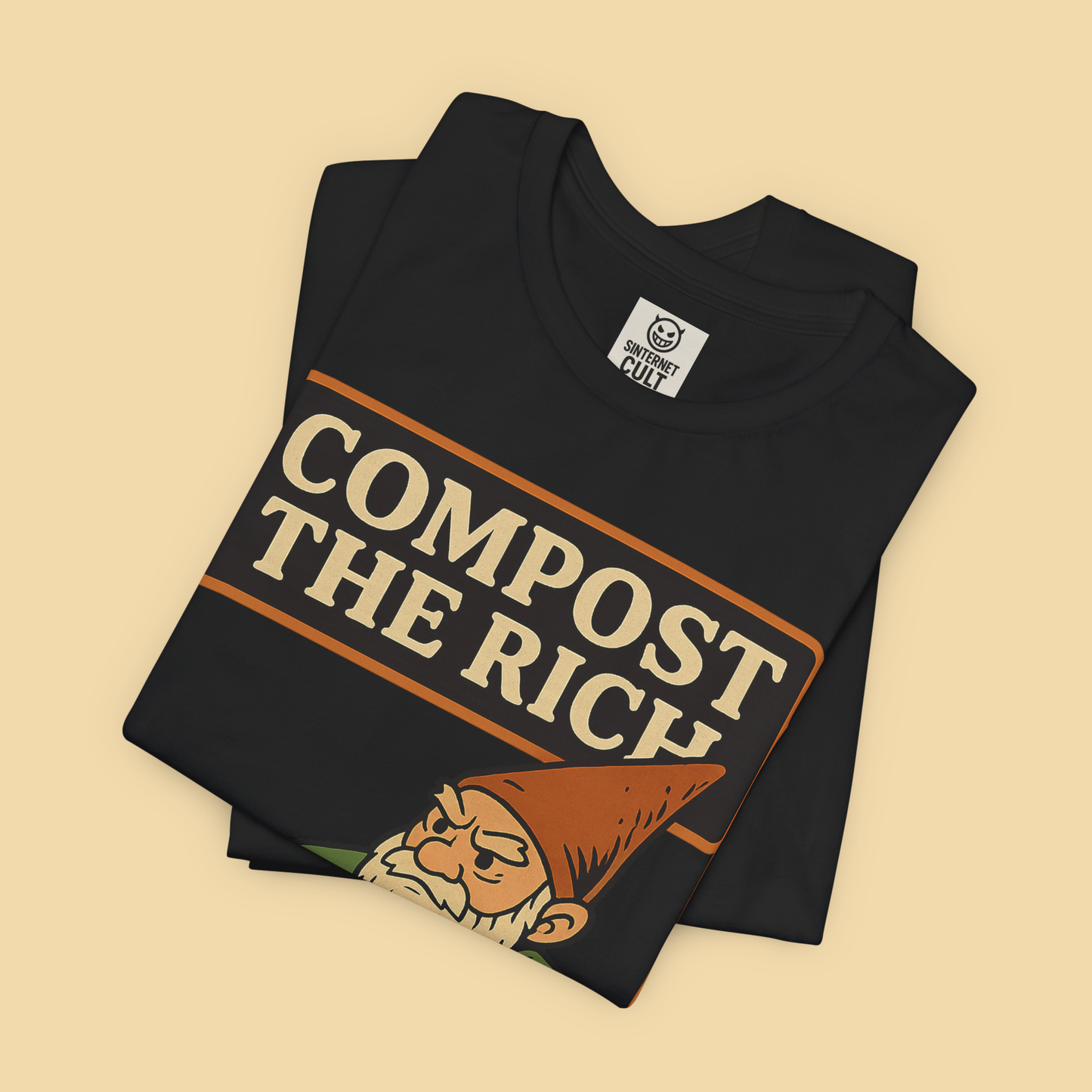 Gnome Mowing Down a Hedge Fund Compost the Rich Shirt