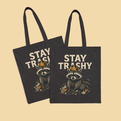 Raccoon King on a Throne of Trash Double Sided Tote Bag