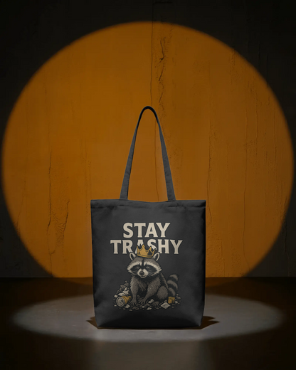 Raccoon King on a Throne of Trash Double Sided Tote Bag