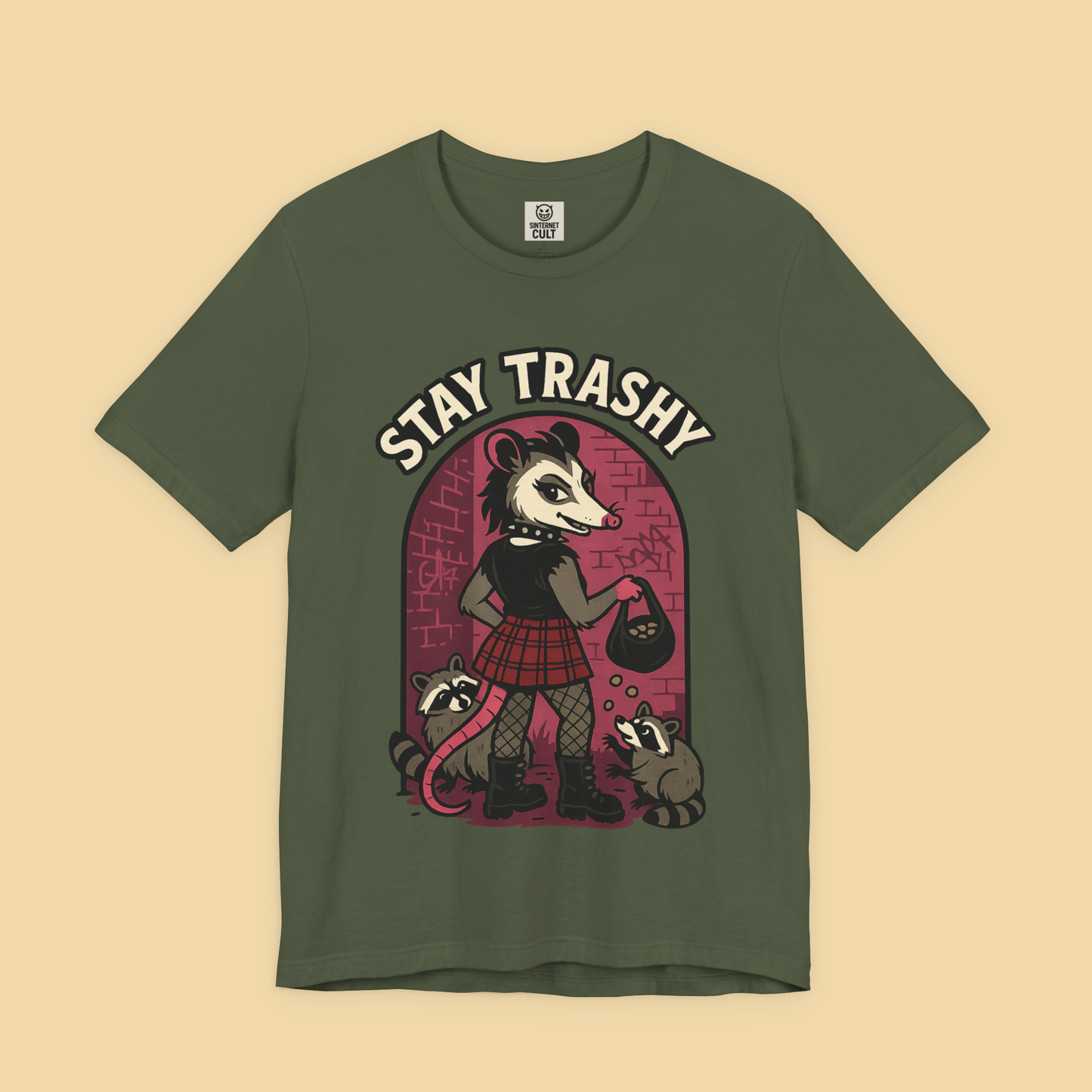 Goth Possum Feeding Raccoons Shirt