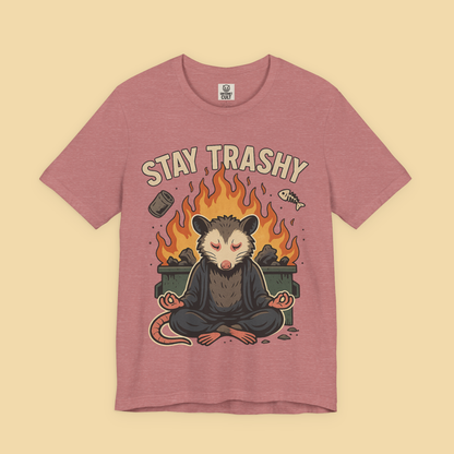Zen Possum Meditating In Front Of Dumpster Fire Shirt