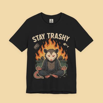 Zen Possum Meditating In Front Of Dumpster Fire Shirt