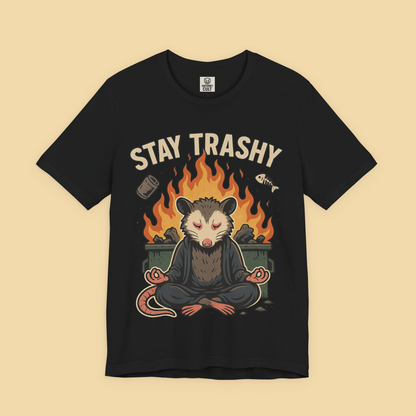 Zen Possum Meditating In Front Of Dumpster Fire Shirt