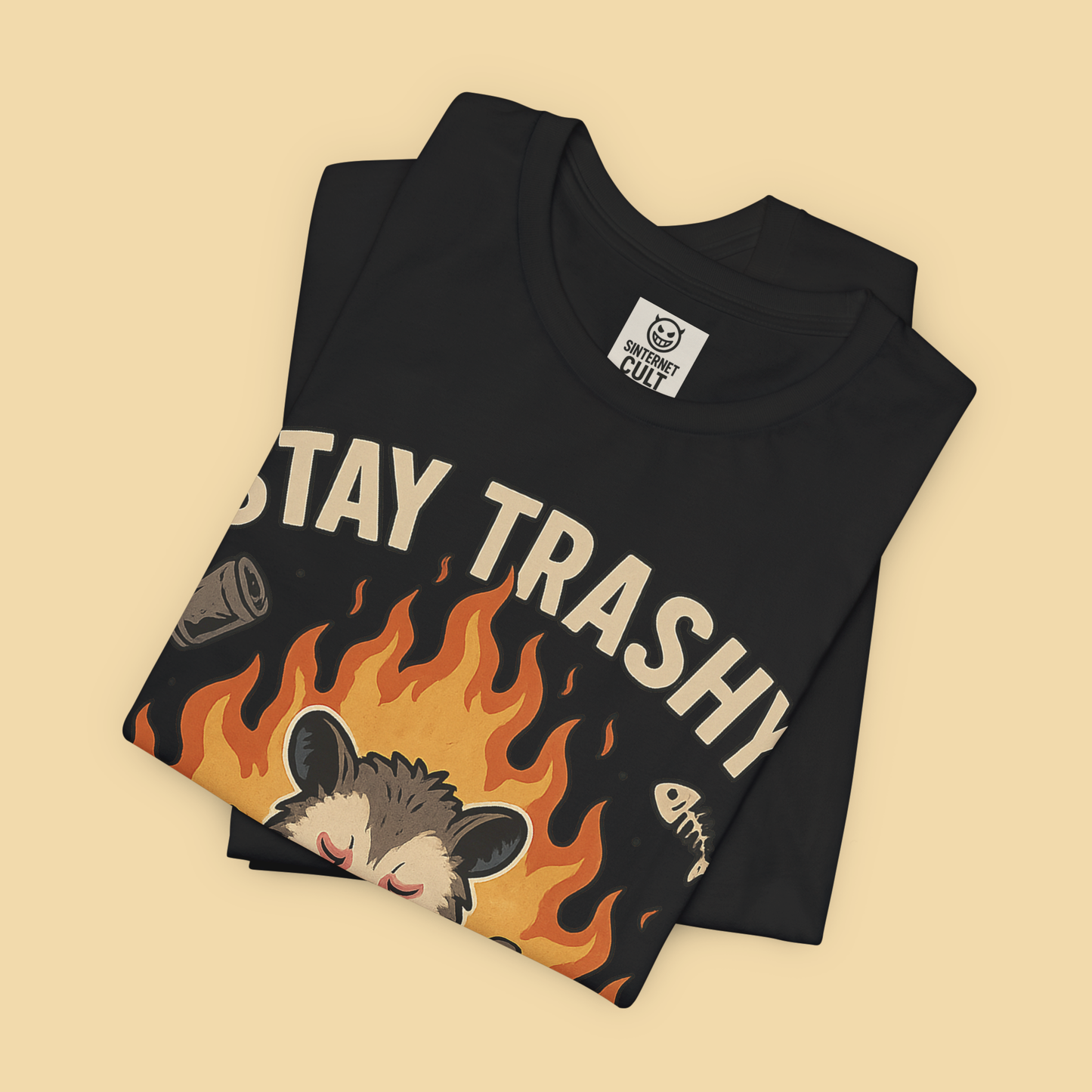 Zen Possum Meditating In Front Of Dumpster Fire Shirt