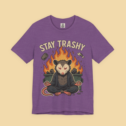 Zen Possum Meditating In Front Of Dumpster Fire Shirt