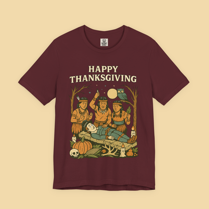 Dark Happy Thanksgiving Sacrificial Pilgrim Shirt