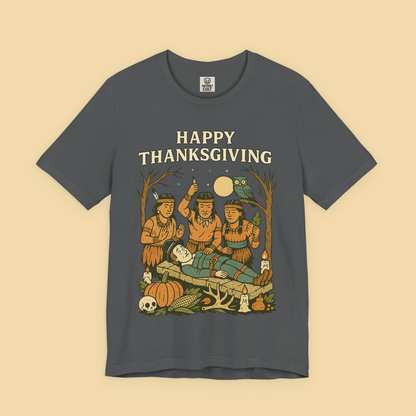 Dark Happy Thanksgiving Sacrificial Pilgrim Shirt