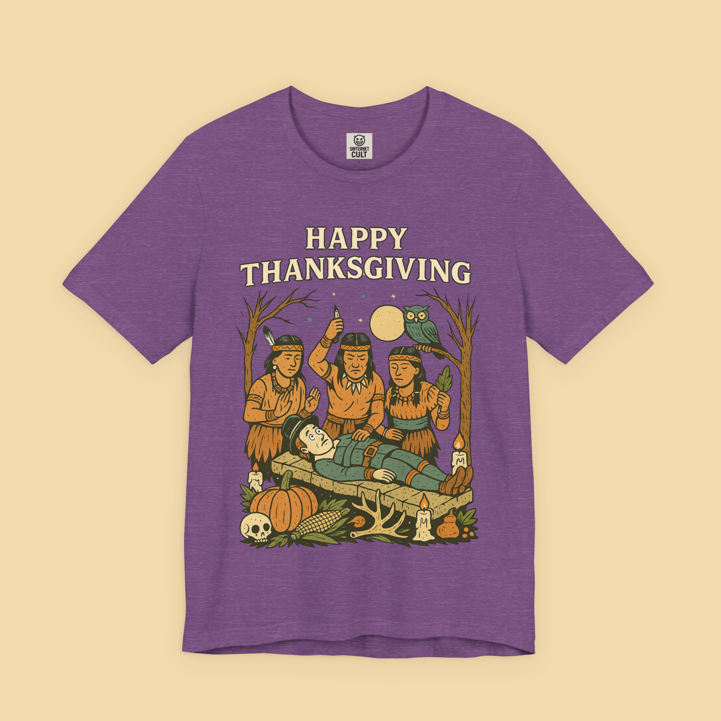 Dark Happy Thanksgiving Sacrificial Pilgrim Shirt