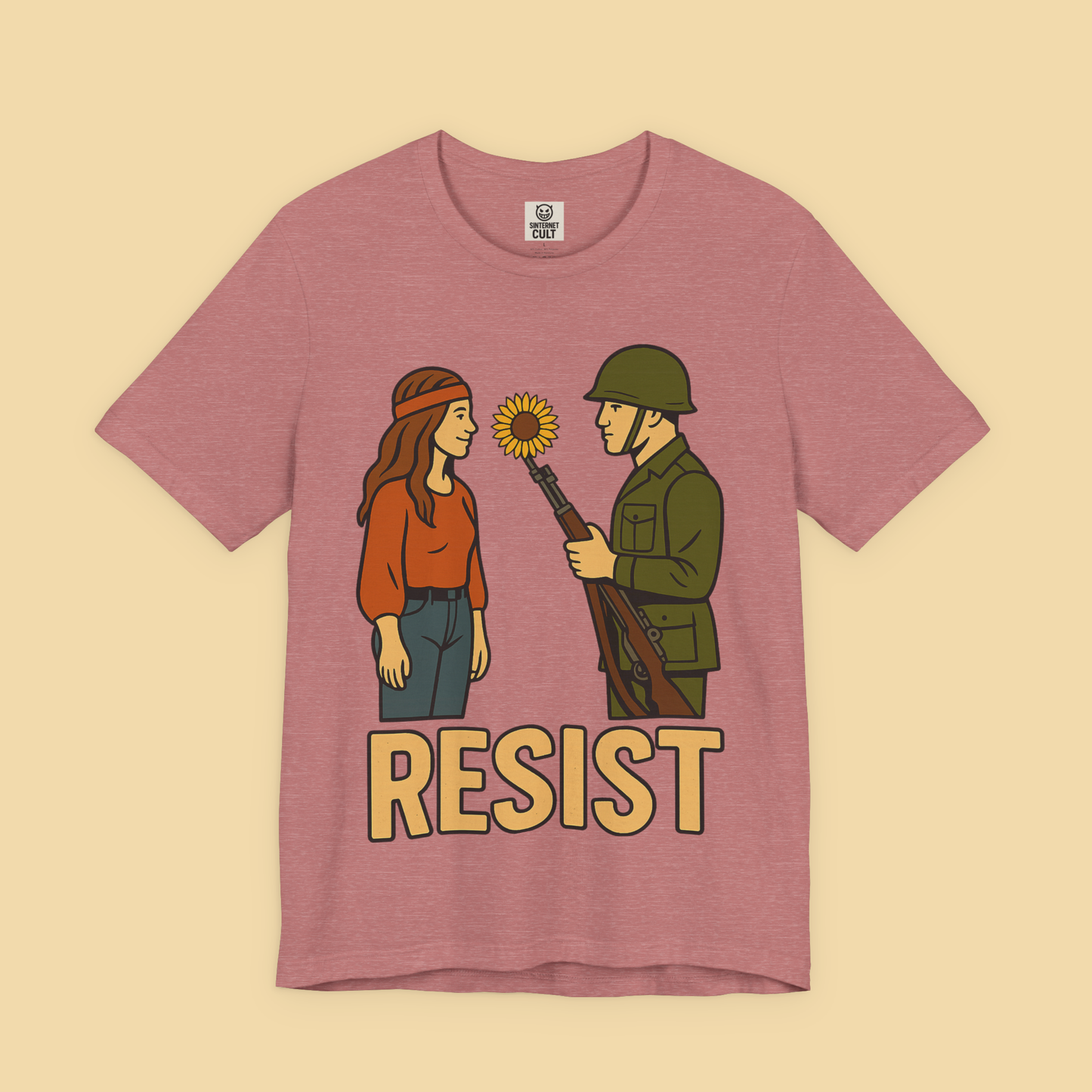 Resist Hippie and National Guard Sunflower Protest Shirt