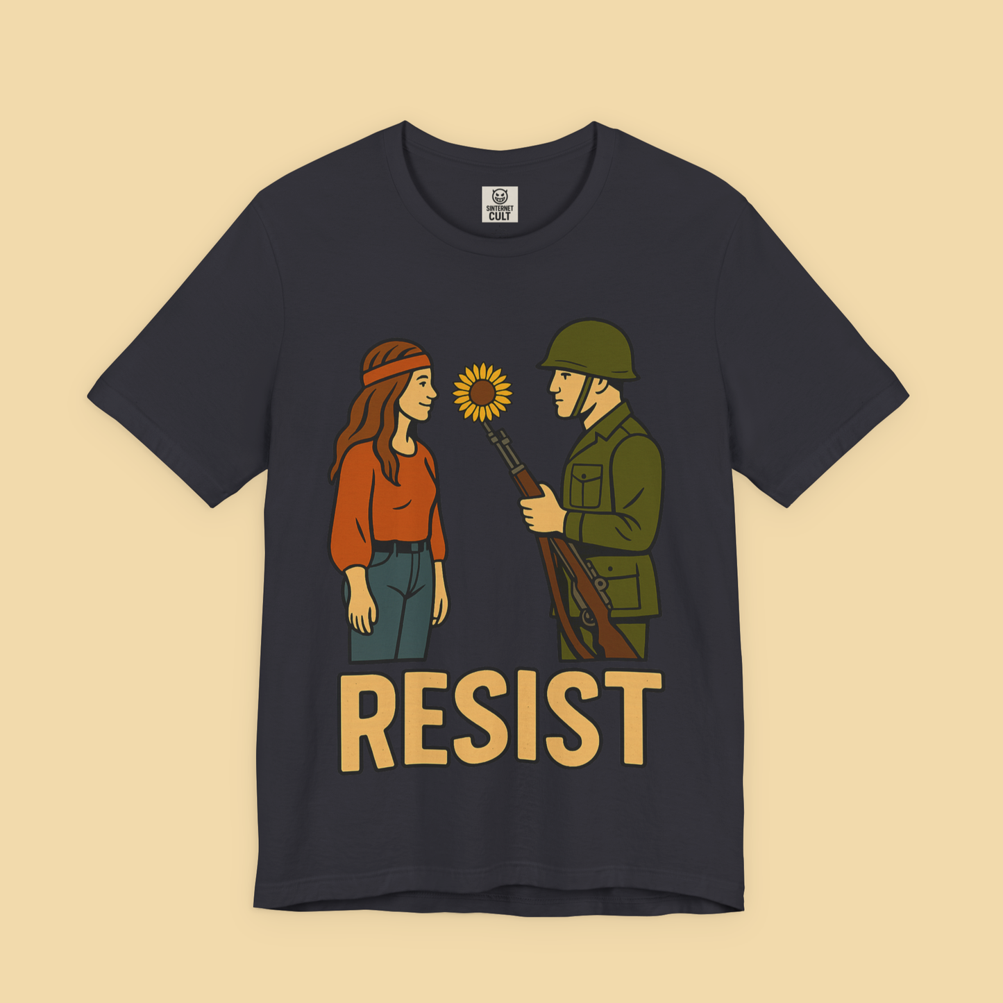 Resist Hippie and National Guard Sunflower Protest Shirt