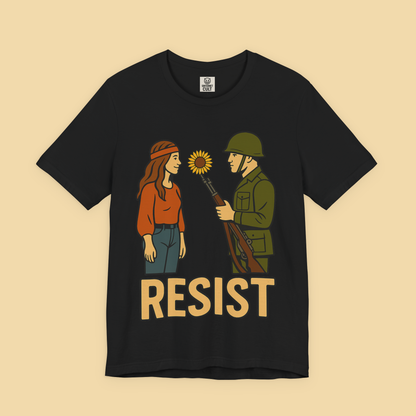 Resist Hippie and National Guard Sunflower Protest Shirt