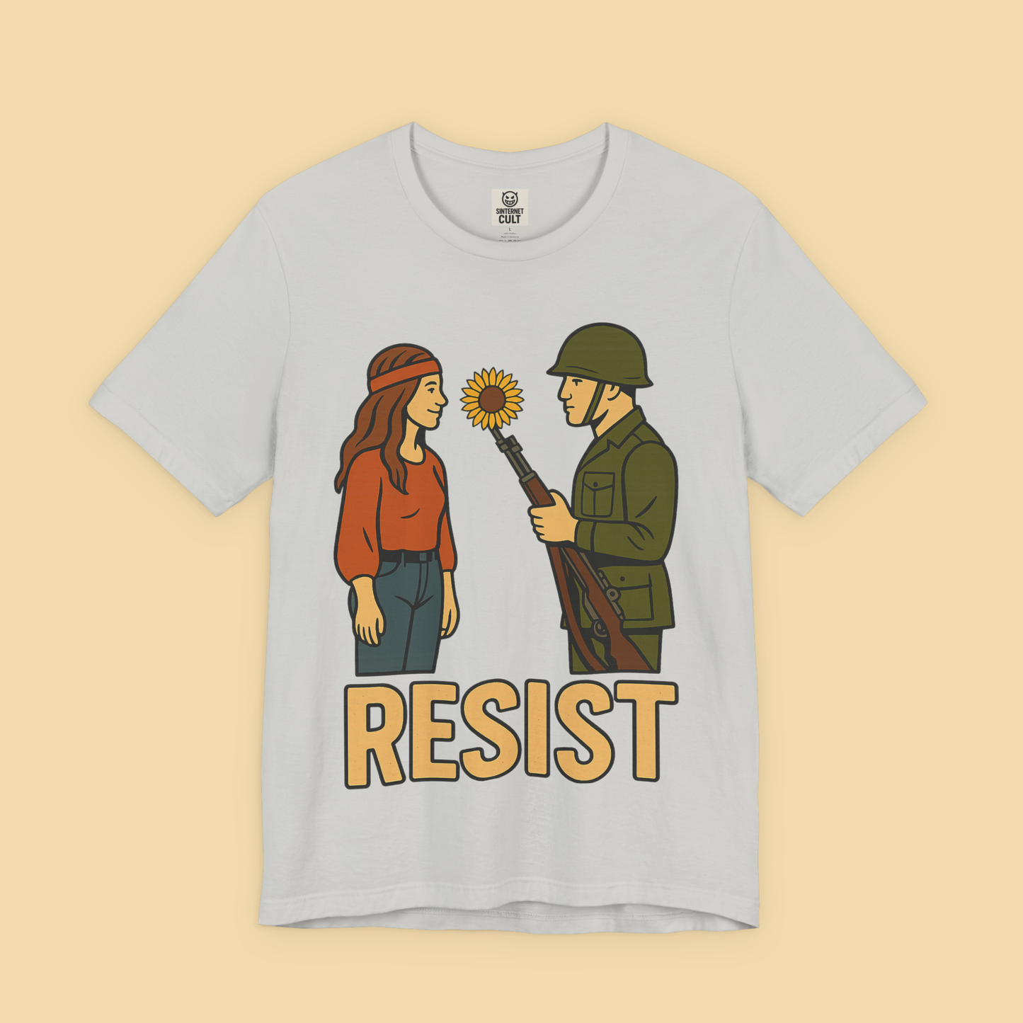 Resist Hippie and National Guard Sunflower Protest Shirt