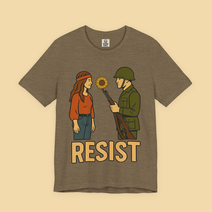 Resist Hippie and National Guard Sunflower Protest Shirt