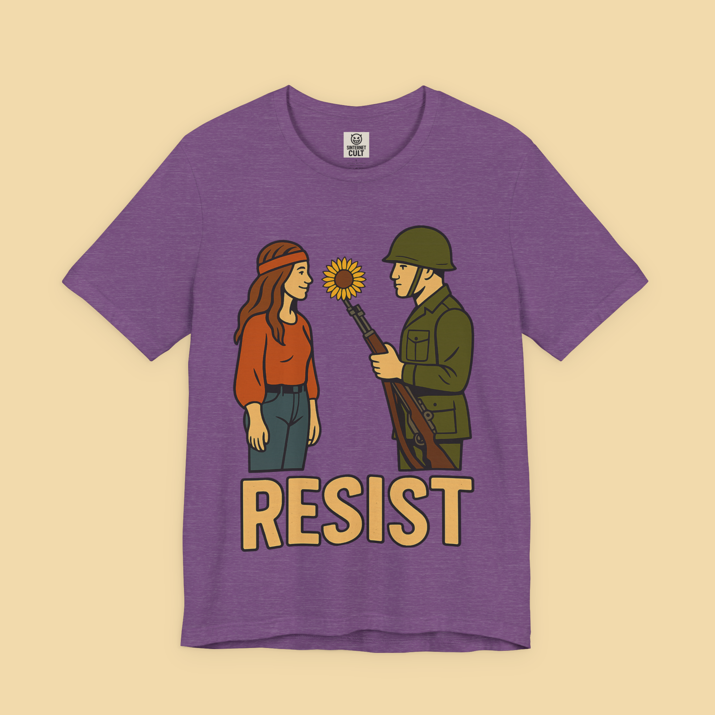 Resist Hippie and National Guard Sunflower Protest Shirt