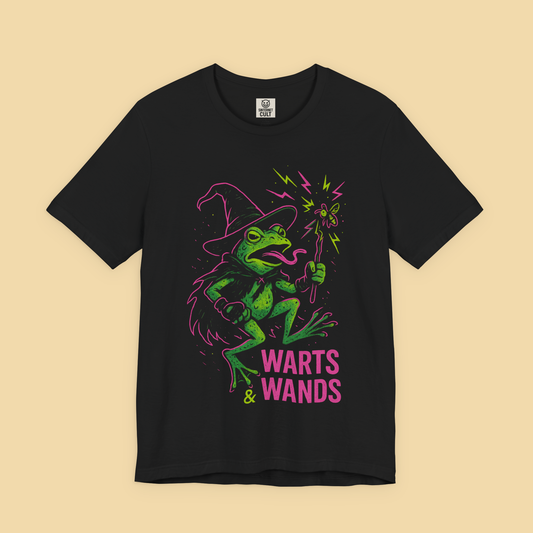 Neon Frog Wizard Warts and Wands Shirt