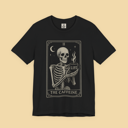 The Caffeine Skeleton Tarot Card Shirt