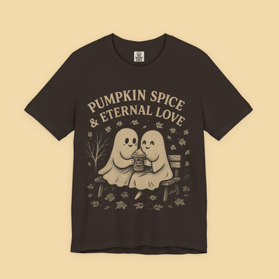 Pumpkin Spice & Eternal Love Ghost Romance Shirt