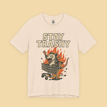 Panicked Possum in Flaming Shopping Cart Shirt