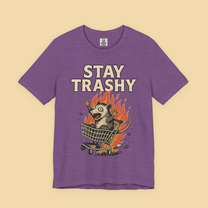Panicked Possum in Flaming Shopping Cart Shirt