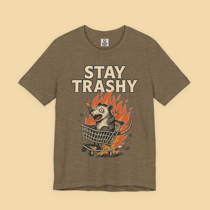 Panicked Possum in Flaming Shopping Cart Shirt