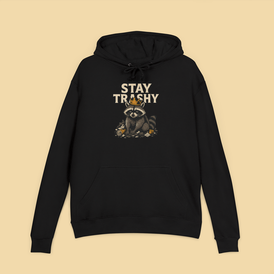 Raccoon King on a Throne of Trash Hoodie