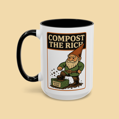 Gnome Mowing a Hedge Fund Compost the Rich Mug