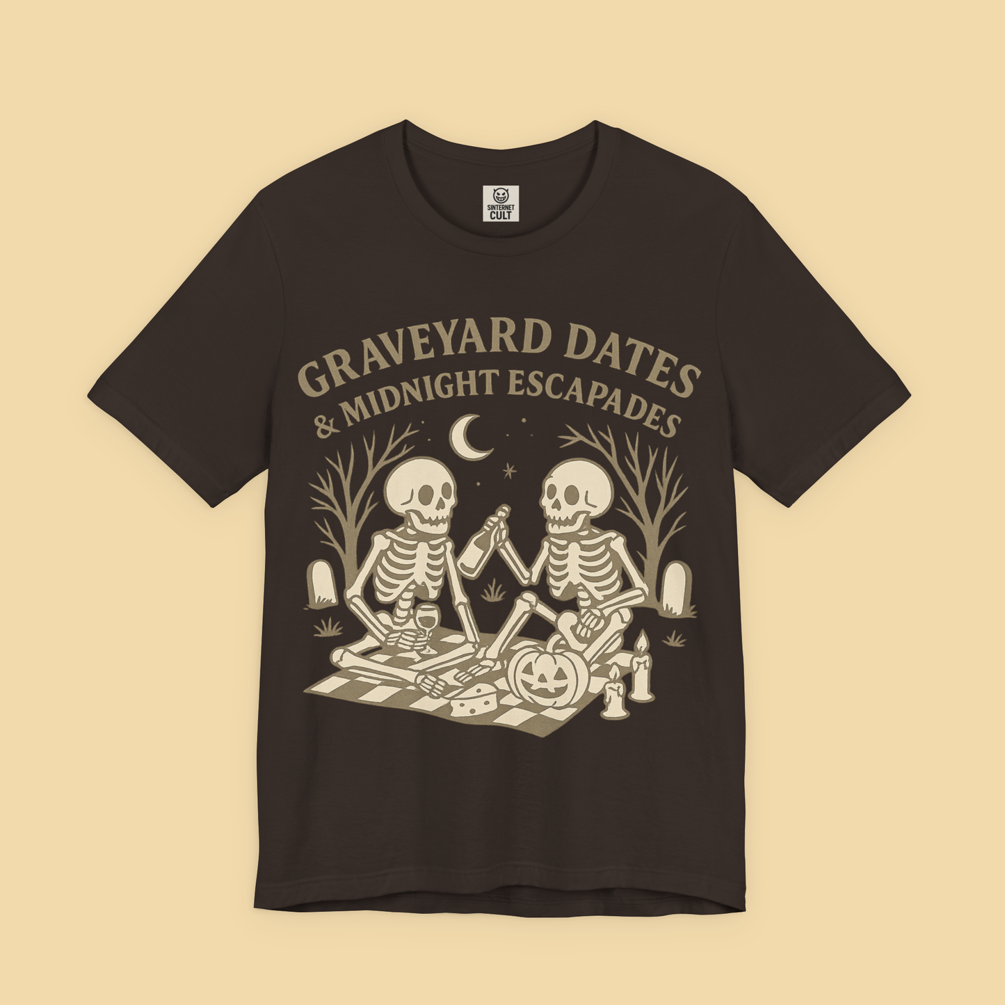 Graveyard Dates and Midnight Escapades Skeleton Romance Shirt