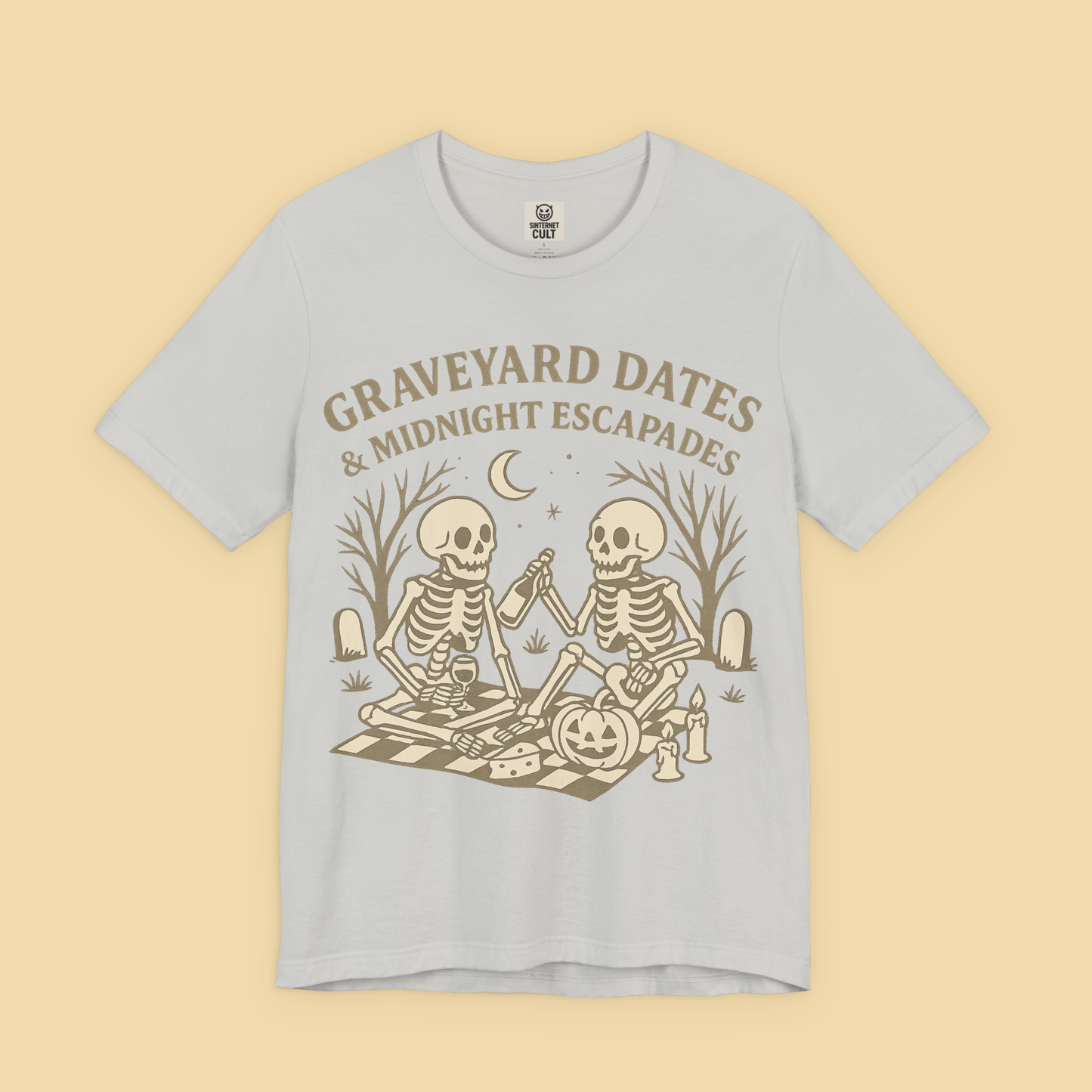 Graveyard Dates and Midnight Escapades Skeleton Romance Shirt