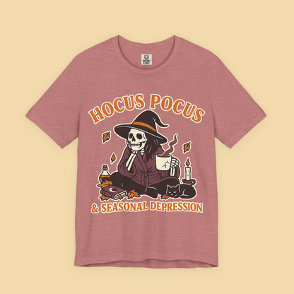 Hocus Pocus and Seasonal Depression Witch Skeleton Shirt