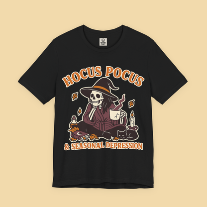 Hocus Pocus and Seasonal Depression Witch Skeleton Shirt