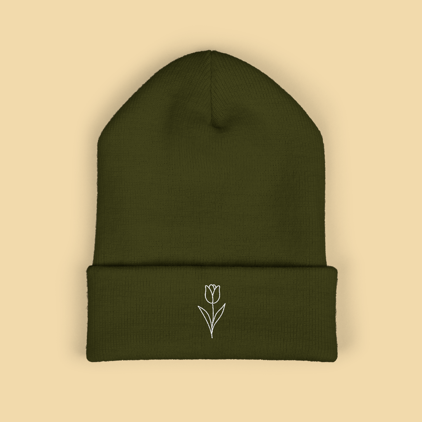 Simple Tulip Embroidered Beanie