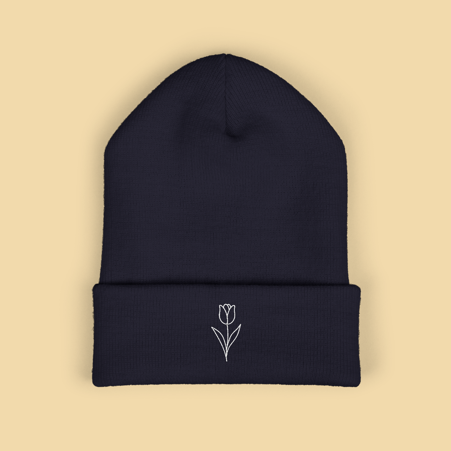 Simple Tulip Embroidered Beanie