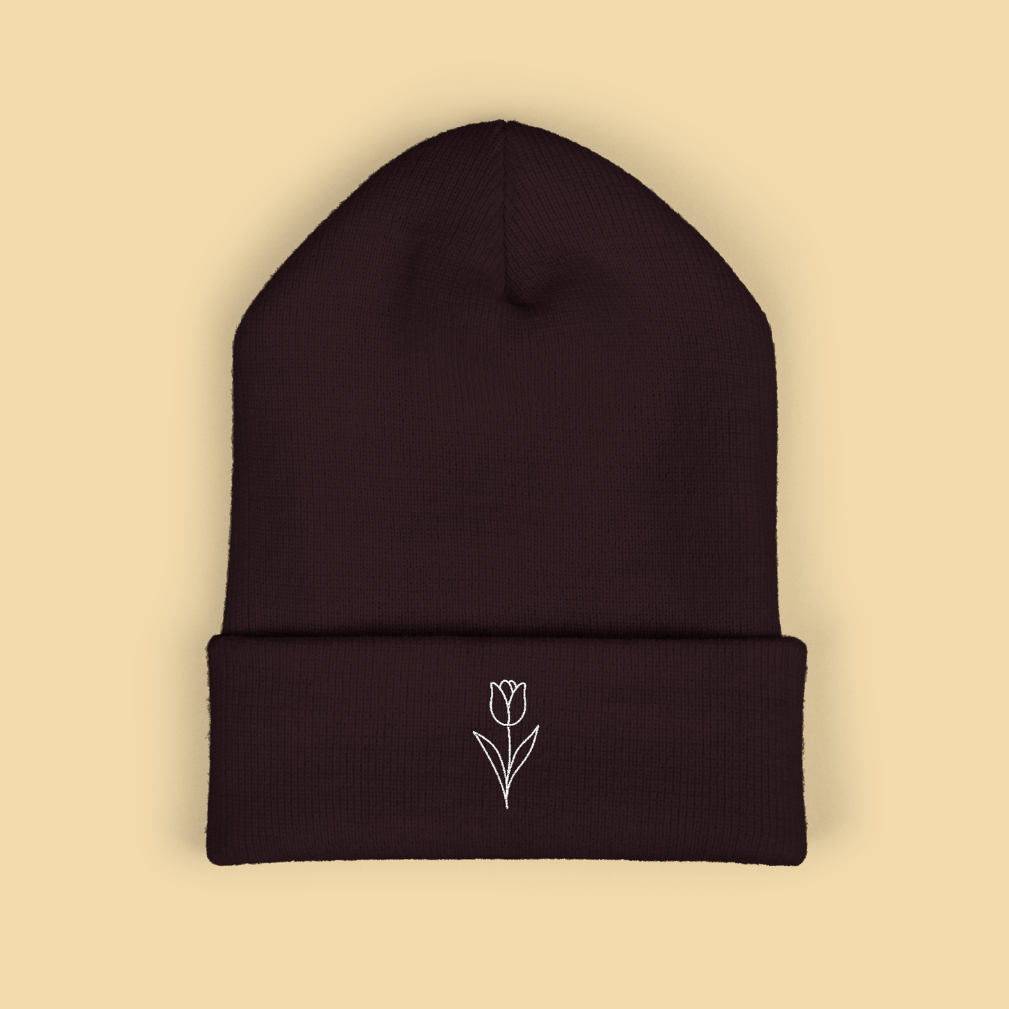 Simple Tulip Embroidered Beanie