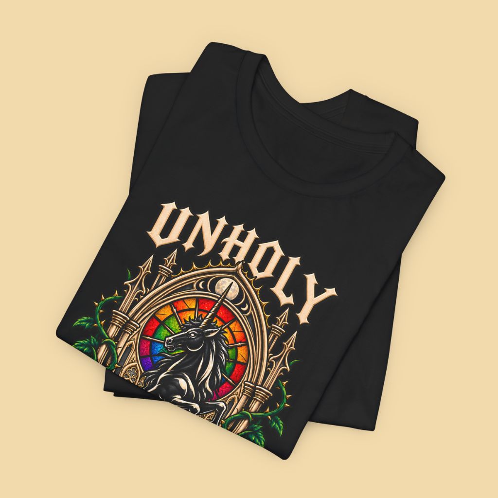 Unholy & Unashamed Gothic Unicorn Pride Shirt