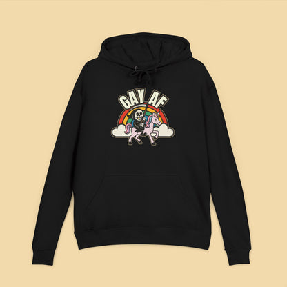 Gay AF Grim Reaper Unicorn Rainbow Hoodie